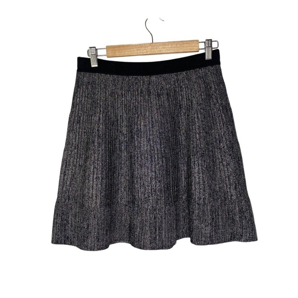 Rebecca Taylor Womens Flare Tweed Metallic Skirt Knee Length Size S